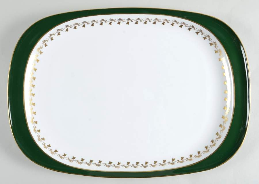 Green Velvet 16" Oval Serving Platter by Spode-1