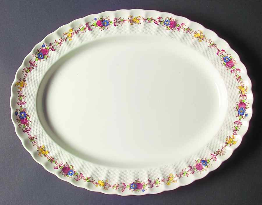 Hazel Dell Cream 14" Oval Serving Platter by Spode-1