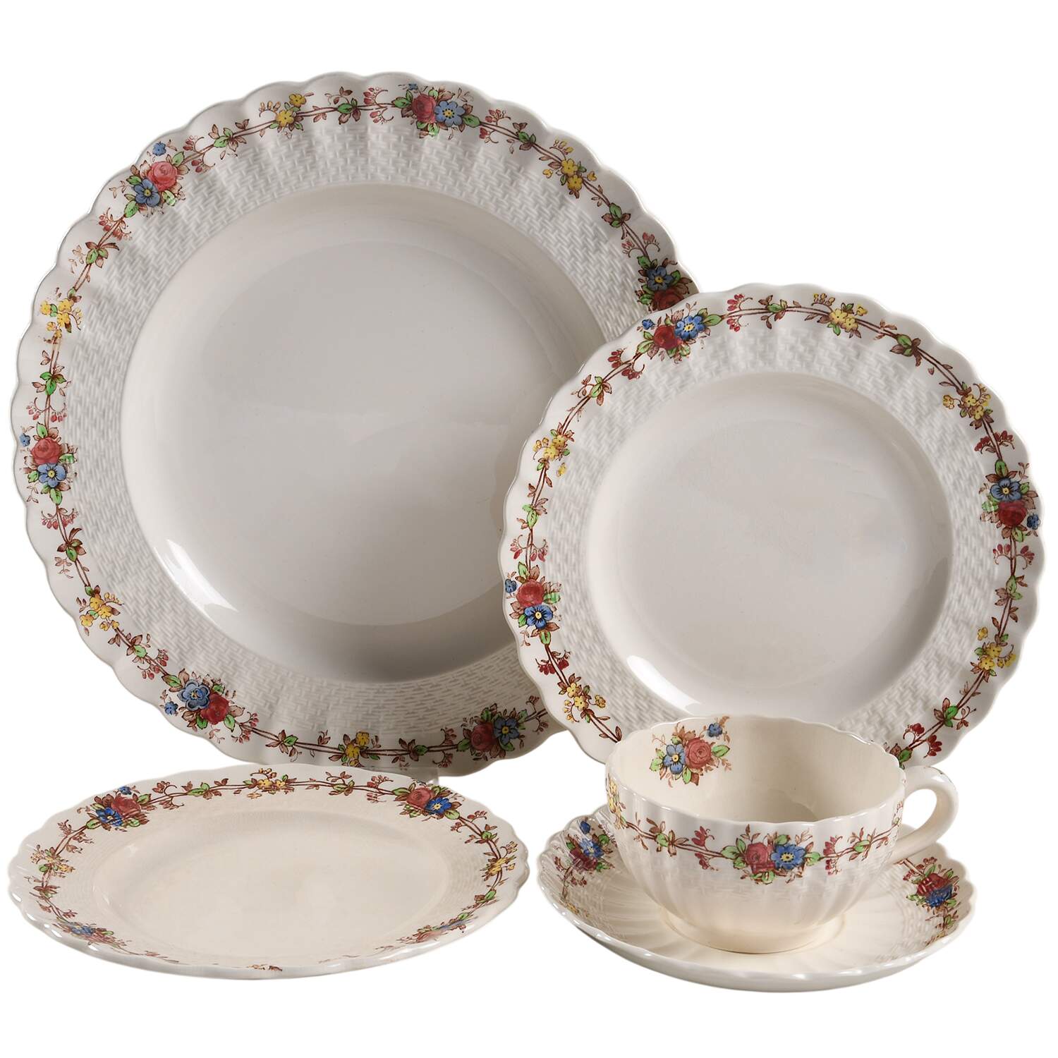 Hazel Dell Off White 5 Piece Place Setting by Spode-1