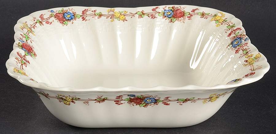 Hazel Dell Off White 8" Square Vegetable Bowl by Spode-1