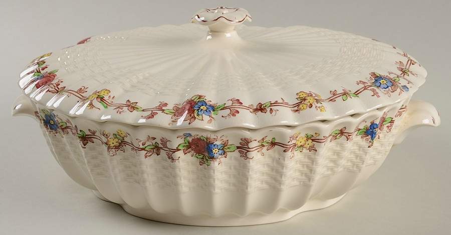 Hazel Dell Off White Round Covered Vegetable by Spode-1