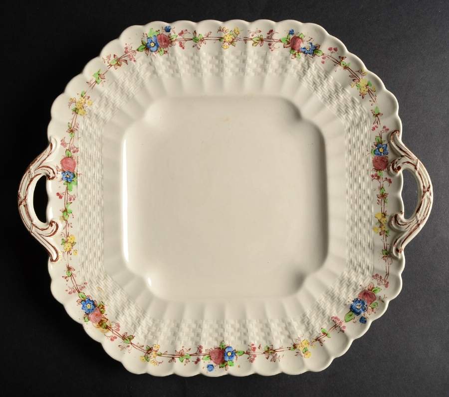 Hazel Dell Off White Square Handled Cake Plate by Spode-1