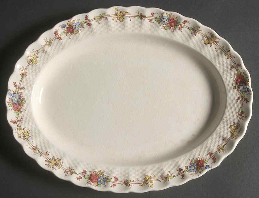 Hazel Dell Off White 11" Oval Serving Platter by Spode-1