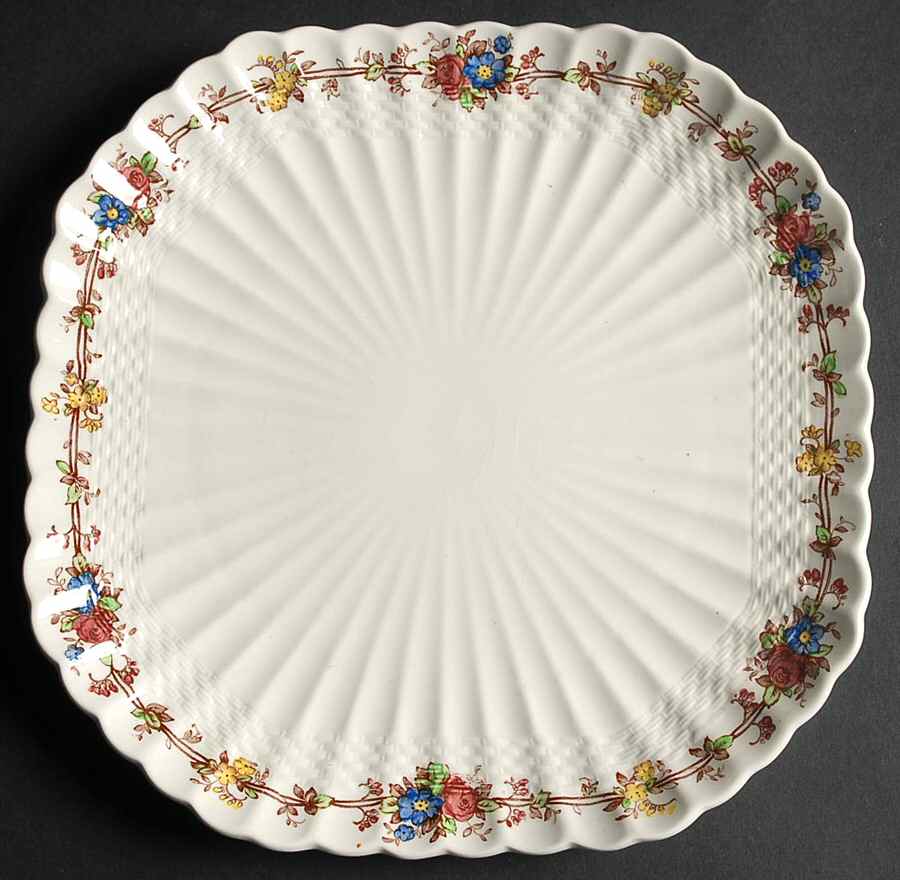 Hazel Dell Off White Square Luncheon Plate by Spode-1