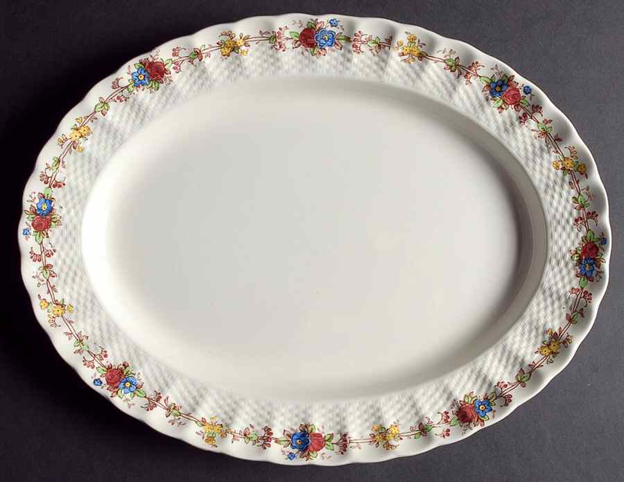 Hazel Dell Off White 13" Oval Serving Platter by Spode-1