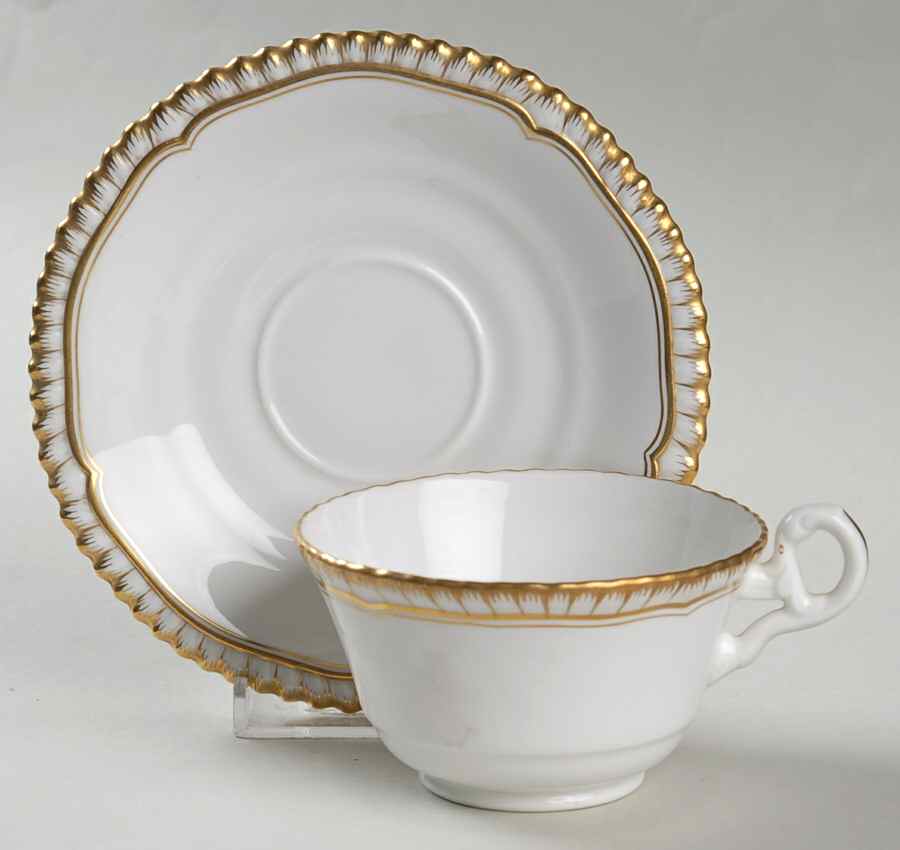 Hallmark (Gadroon Shape) Footed Cup & Saucer Set by Spode-1