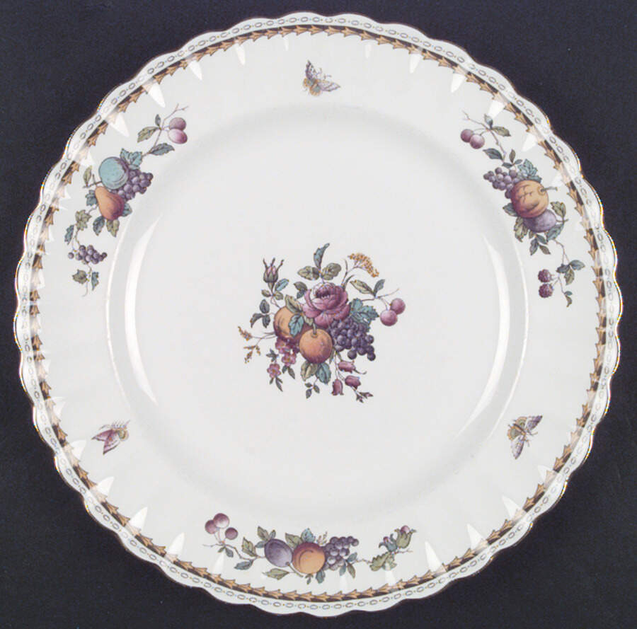 Harvest Rose (Gold Trim) Dinner Plate by Spode-1