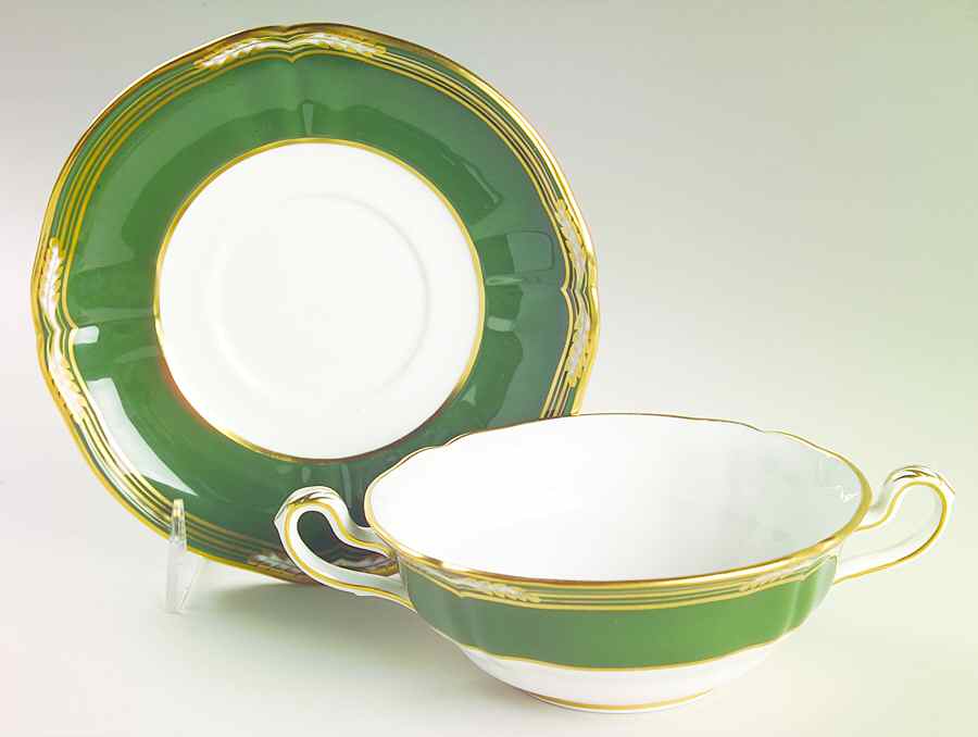 Harrogate Footed Cream Soup Bowl & Saucer Set by Spode-1