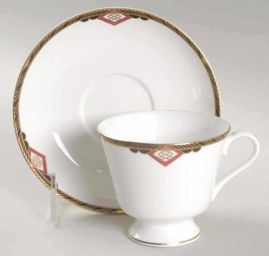 Harvard Footed Cup & Saucer Set by Spode-1