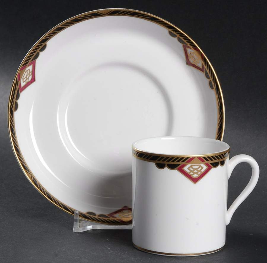 Harvard Flat Demitasse Cup & Saucer Set by Spode-1