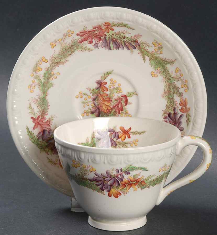 Heath Footed Cup & Saucer Set by Spode-1