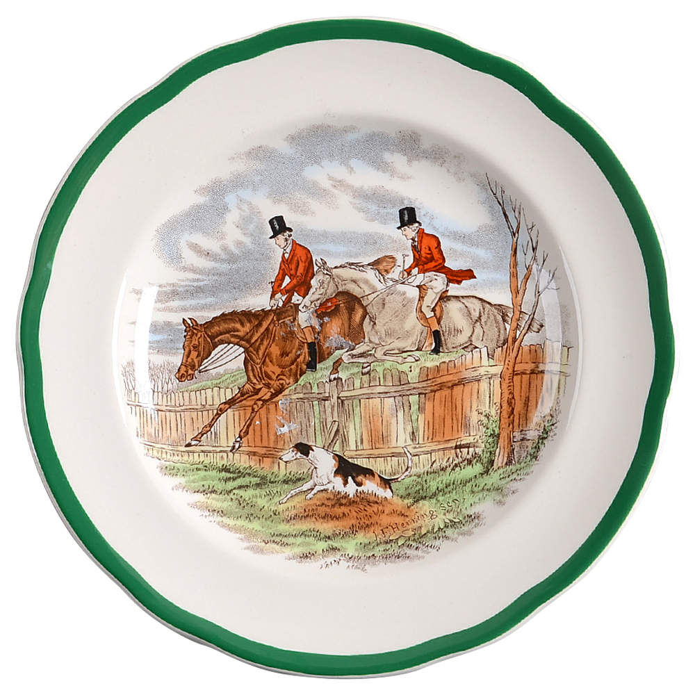 Herring Hunt, The Hunt (Green, Scalloped) Salad Plate by Spode-1