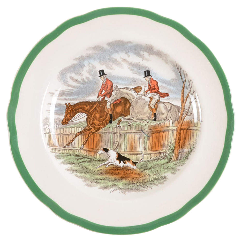Herring Hunt, The Hunt (Green, Scalloped) Salad Plate by Spode-1