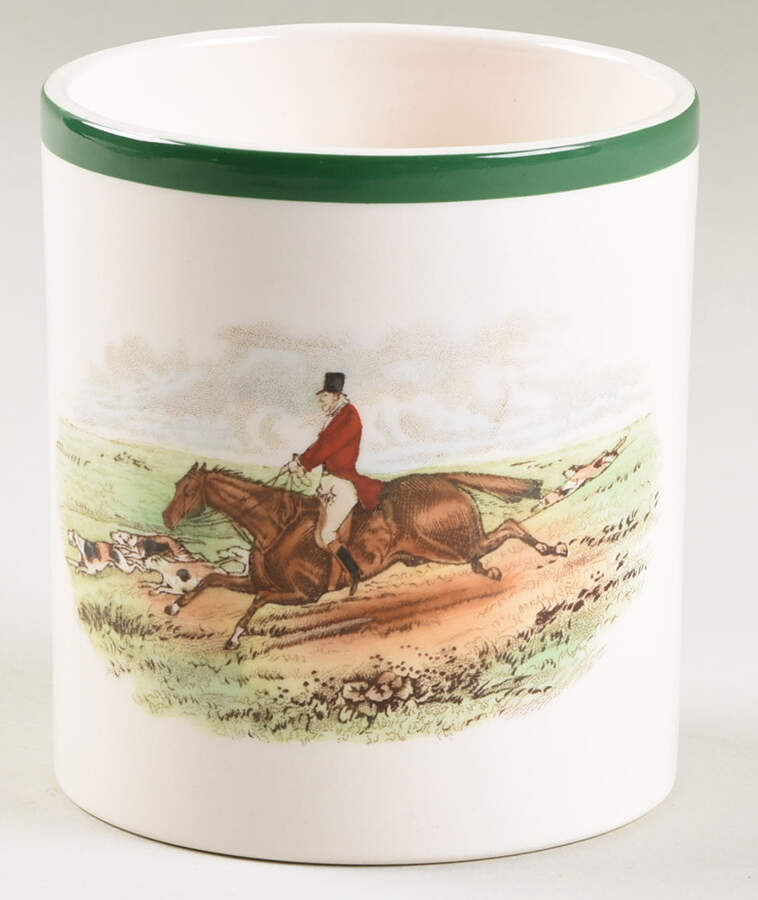 Herring Hunt, The Hunt (Green, Scalloped) Jam/Jelly No Lid by Spode-1