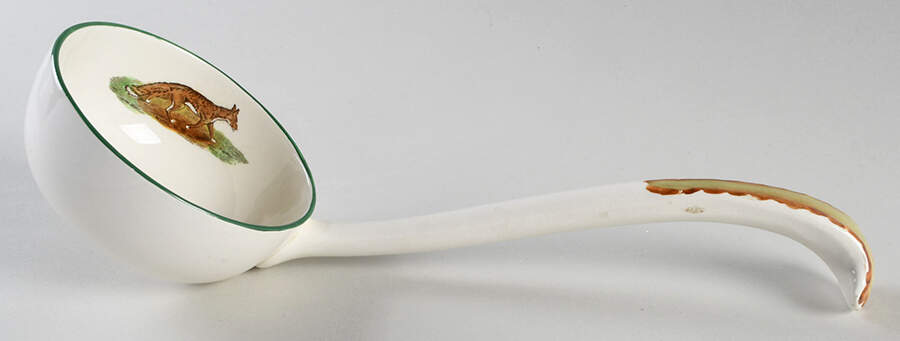 Herring Hunt, The Hunt (Green, Scalloped) Tureen Ladle by Spode-1