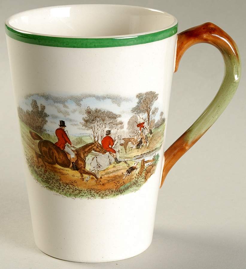 Herring Hunt, The Hunt (Green, Scalloped) Tall Mug by Spode-1