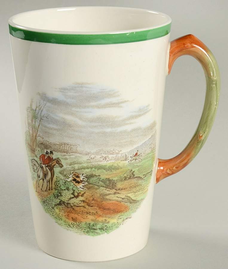 Herring Hunt, The Hunt (Green, Scalloped) Tall Mug by Spode-1