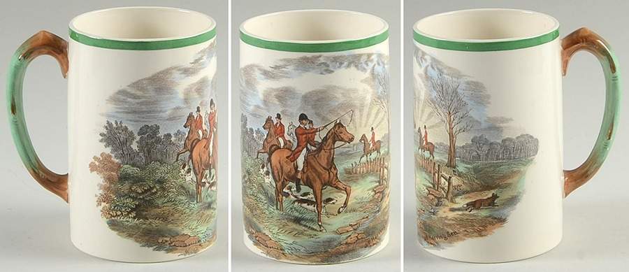 Herring Hunt, The Hunt (Green, Scalloped) Tankard by Spode-1