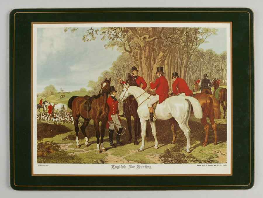 Herring Hunt, The Hunt (Green, Scalloped) Corkboard Placemat by Spode-1