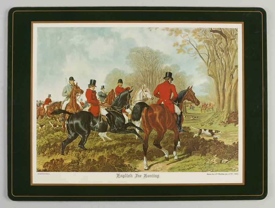 Herring Hunt, The Hunt (Green, Scalloped) Corkboard Placemat by Spode-1