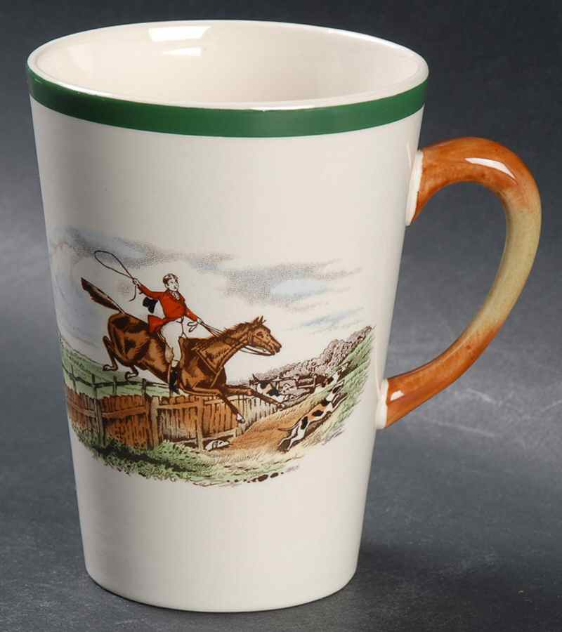 Herring Hunt, The Hunt (Green, Scalloped) Tall Mug by Spode-1