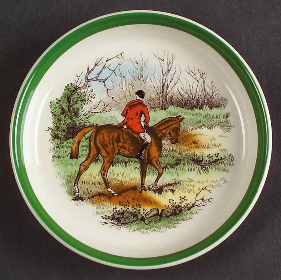 Herring Hunt, The Hunt (Green, Scalloped) Coaster by Spode-1