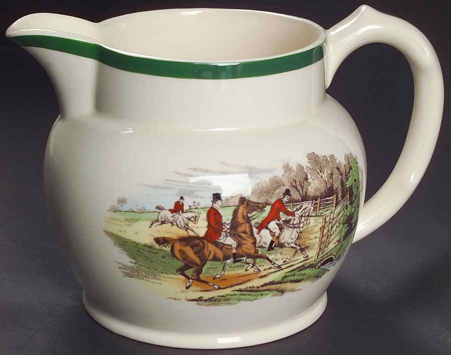 Herring Hunt, The Hunt (Green, Scalloped) 24 Oz Jug by Spode-1