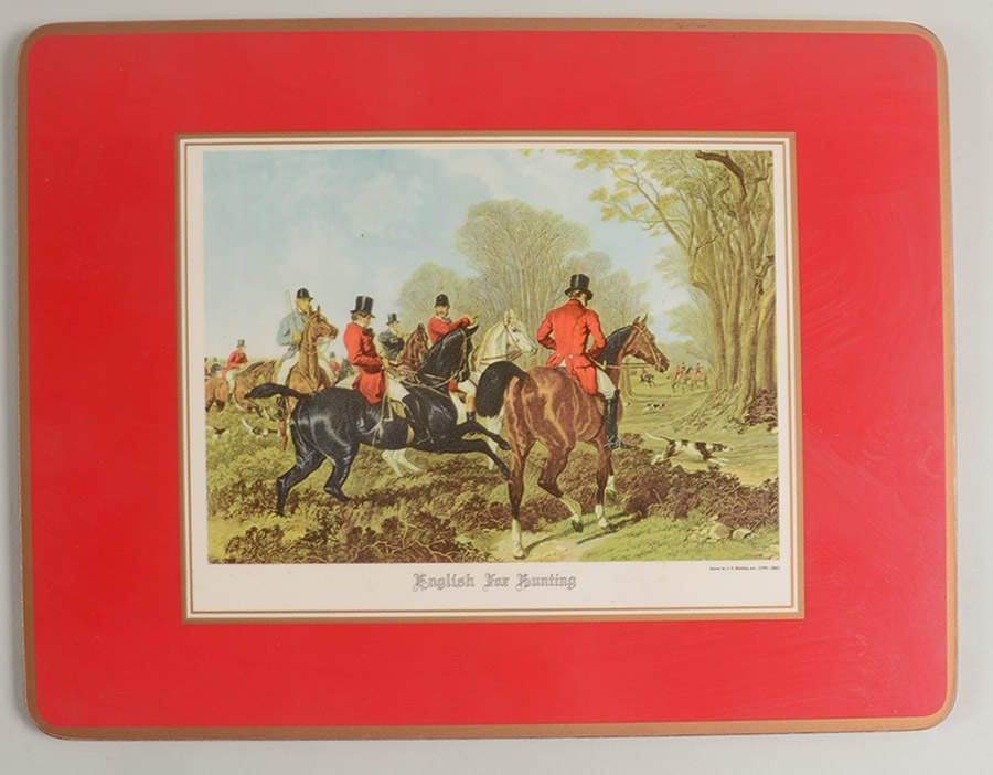 Herring Hunt The Hunt Red Corkboard Placemat by Spode-1
