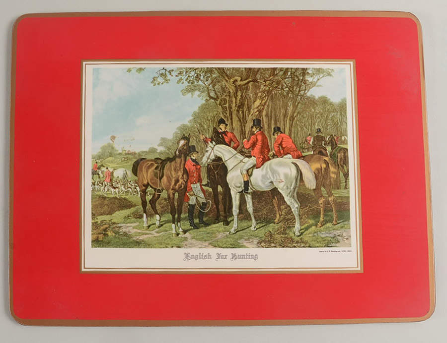 Herring Hunt The Hunt Red Corkboard Placemat by Spode-1