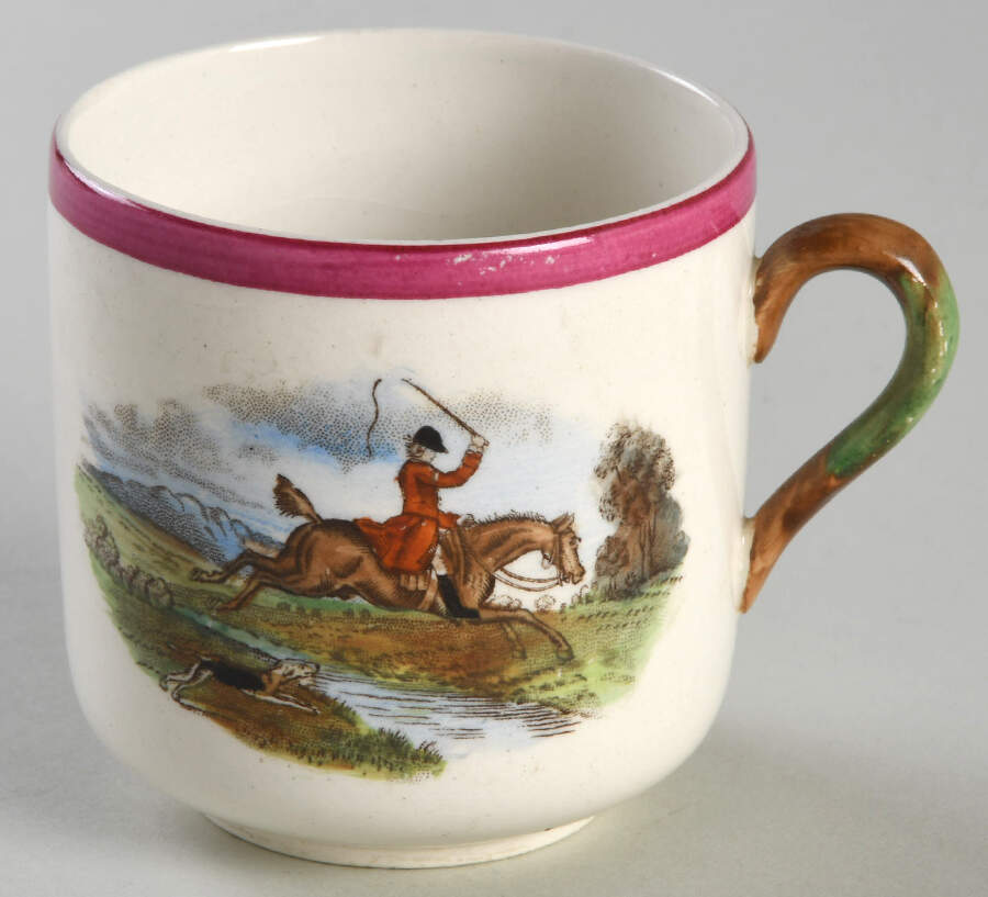 Herring Hunt The Hunt Red Flat Demitasse Cup by Spode-1