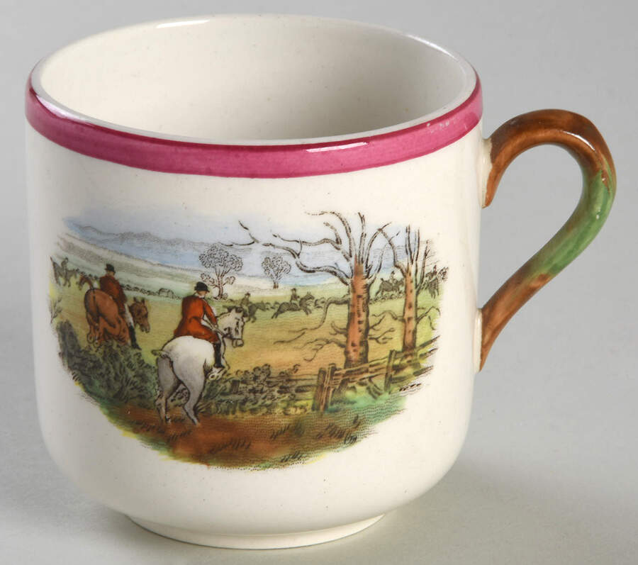 Herring Hunt The Hunt Red Flat Demitasse Cup by Spode-1