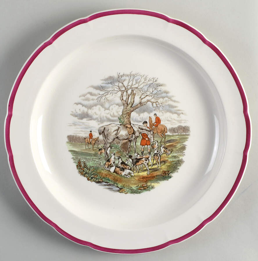 Herring Hunt The Hunt Red 14" Chop Plate (Round Platter) by Spode-1