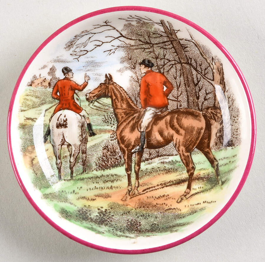 Herring Hunt The Hunt Red Butter Pat by Spode-1