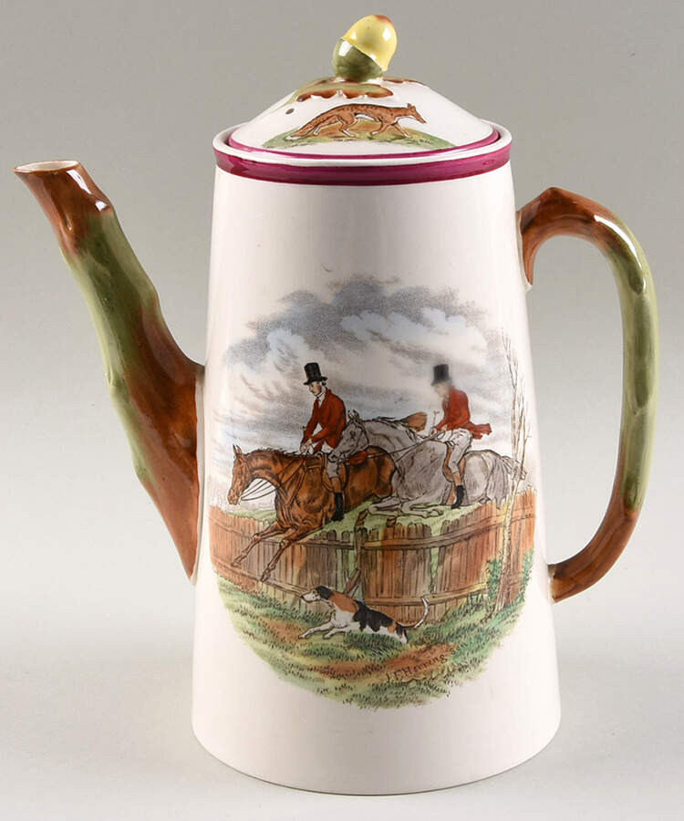 Herring Hunt The Hunt Red Coffee Pot & Lid by Spode-1