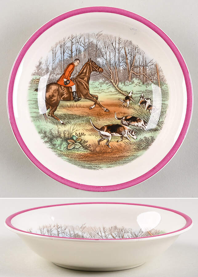 Herring Hunt The Hunt Red Coupe Cereal Bowl by Spode-1