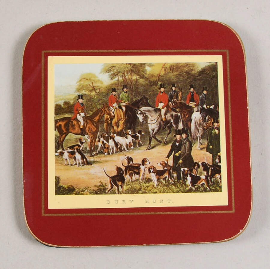 Herring Hunt The Hunt Red Square Corkback Coaster by Spode-1
