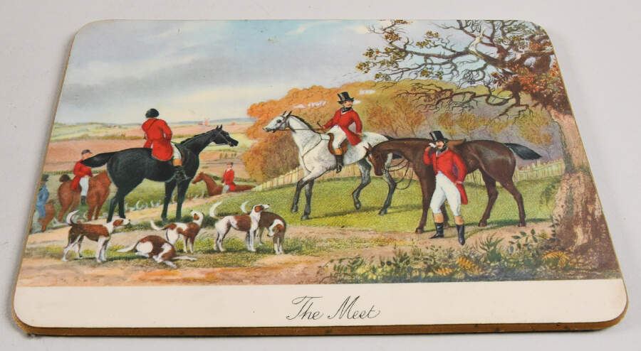 Herring Hunt The Hunt Red Rectangular Felt Back Trivet by Spode-1