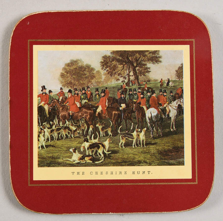 Herring Hunt The Hunt Red Square Corkback Coaster by Spode-1