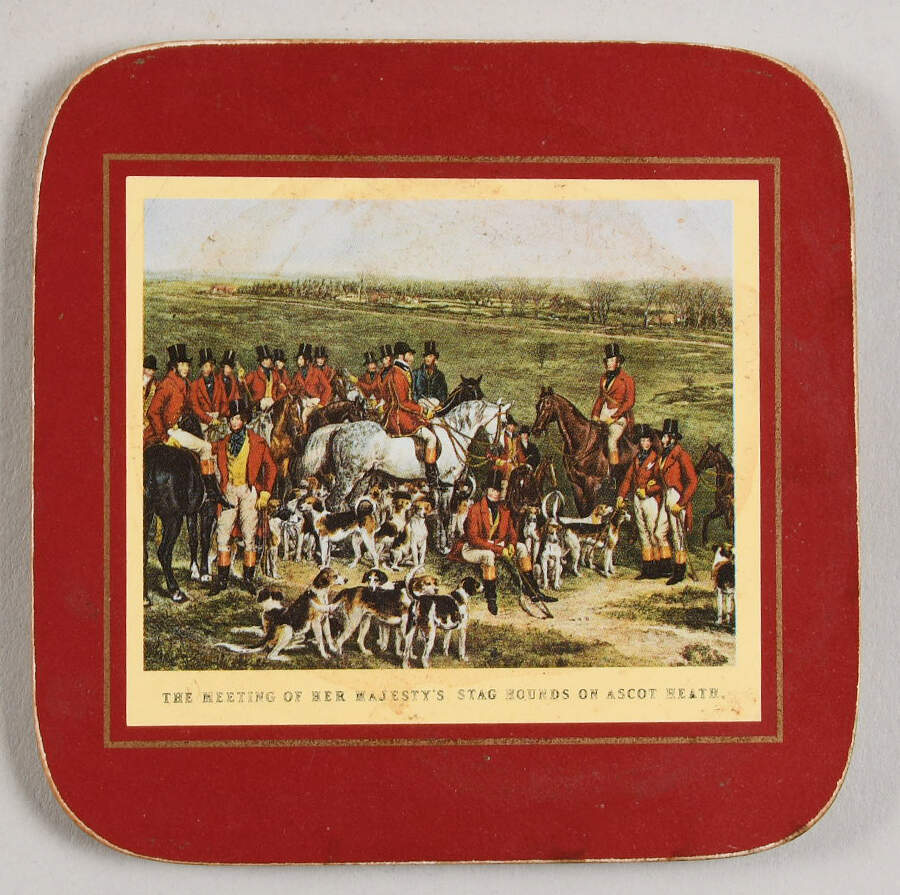Herring Hunt The Hunt Red Square Corkback Coaster by Spode-1