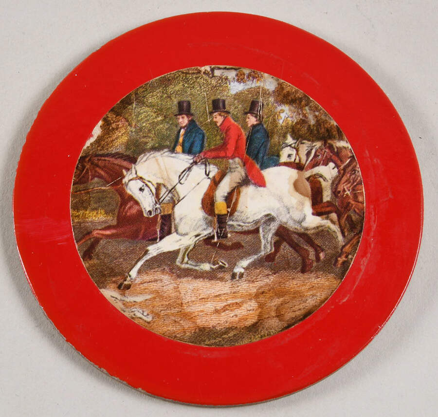 Herring Hunt The Hunt Red Round Cork Coaster by Spode-1