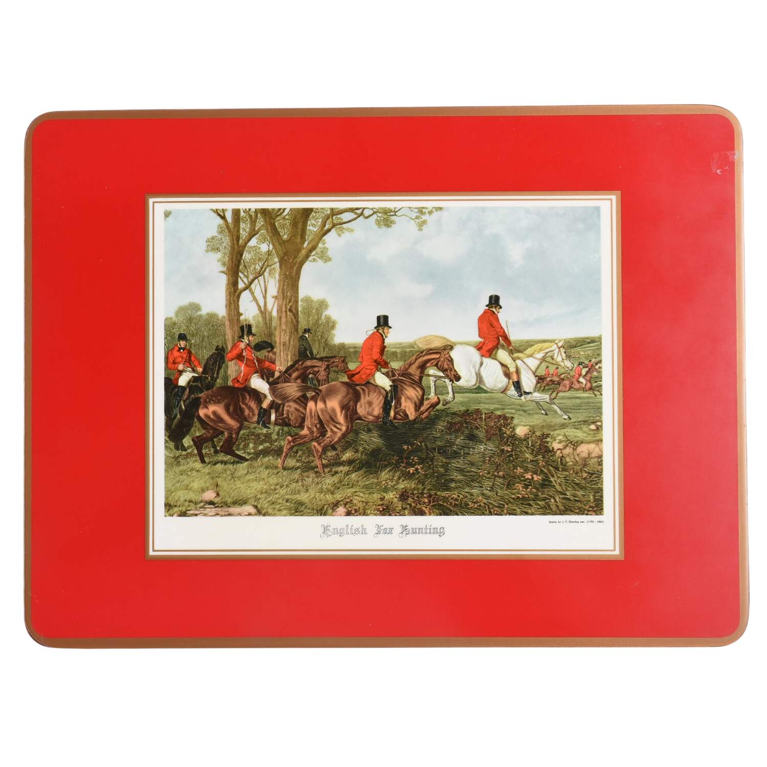 Herring Hunt The Hunt Red Placemat-Corkboard by Spode-1