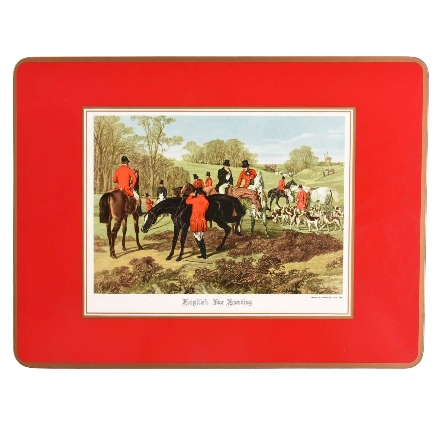 Herring Hunt The Hunt Red Corkboard Placemat by Spode-1
