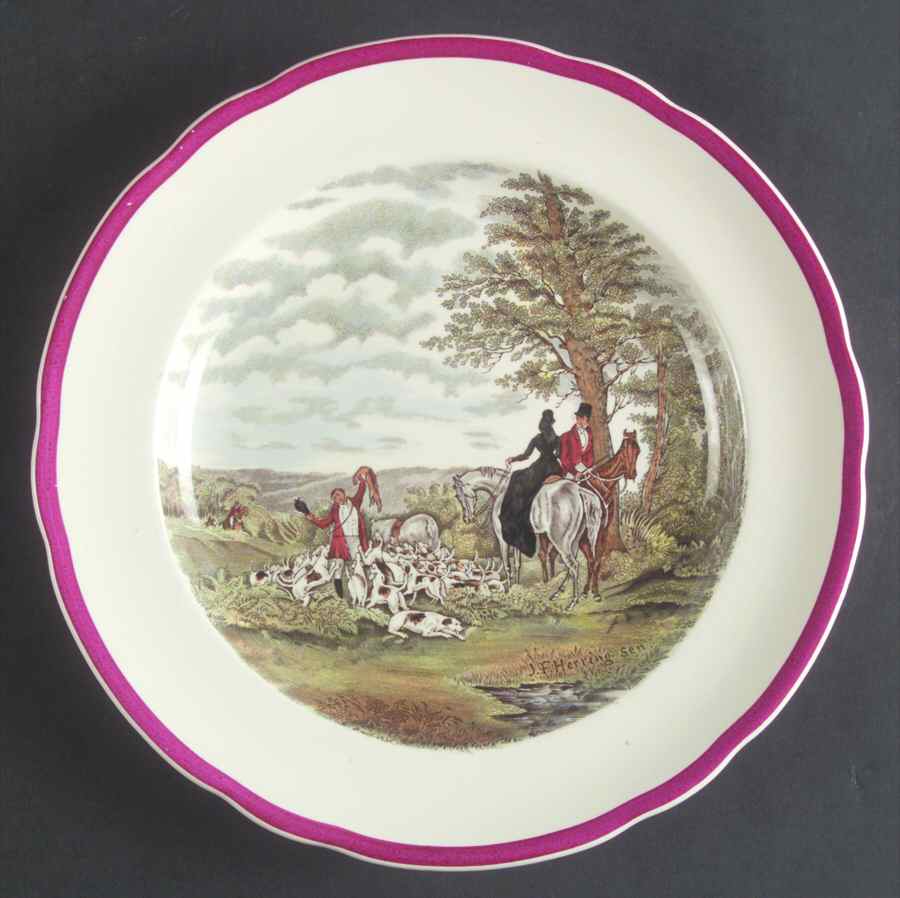 Herring Hunt The Hunt Red Luncheon Plate by Spode-1