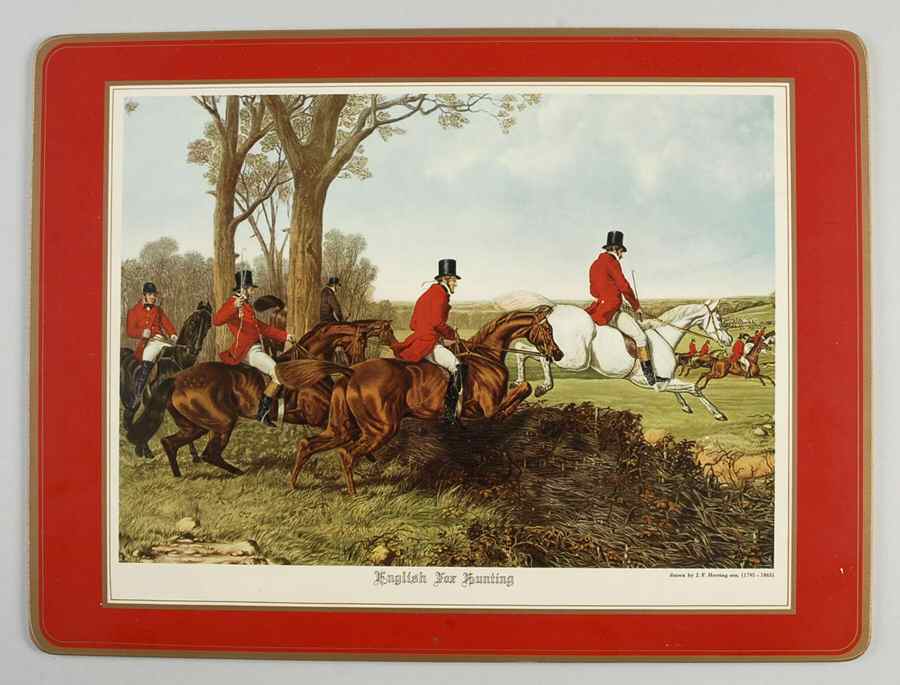 Herring Hunt The Hunt Red Corkboard Placemat by Spode-1