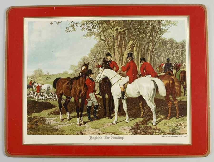 Herring Hunt The Hunt Red Corkboard Placemat by Spode-1