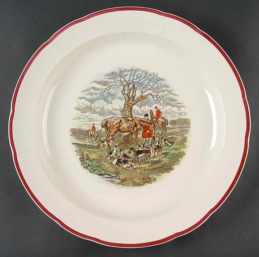 Herring Hunt The Hunt Red 14" Chop Plate (Round Platter) by Spode-1