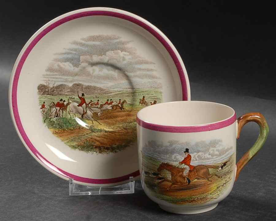 Herring Hunt The Hunt Red Footed Cup & Saucer Set by Spode-1
