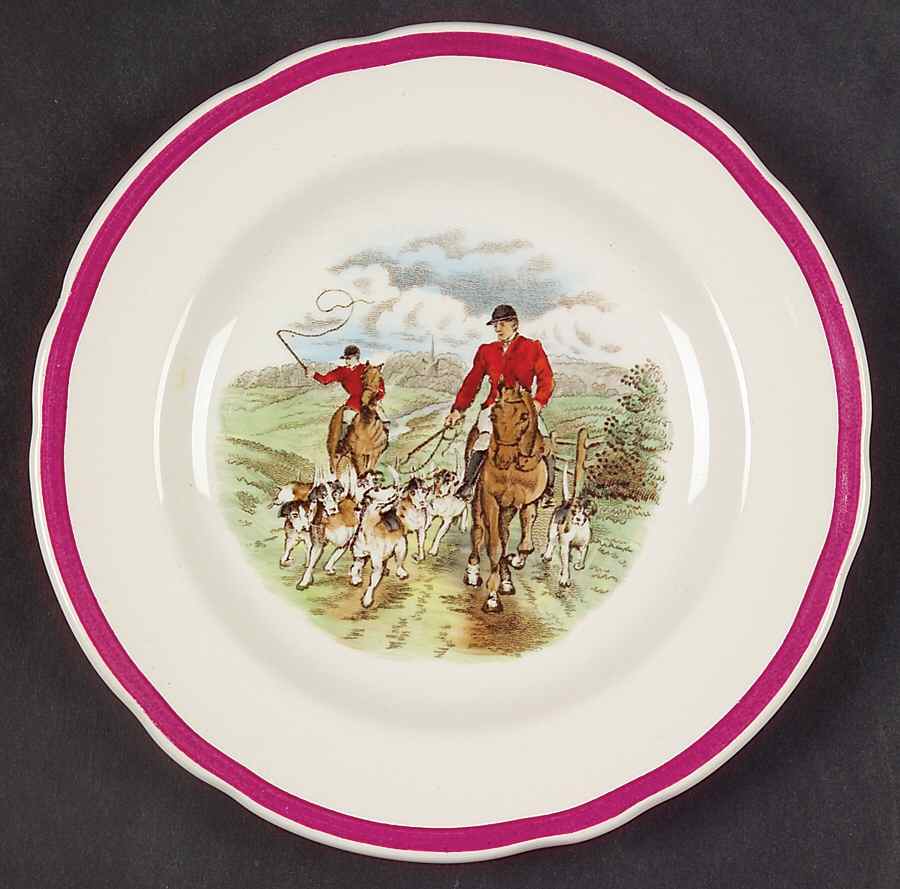 Herring Hunt The Hunt Red Small Bread & Butter Plate by Spode-1