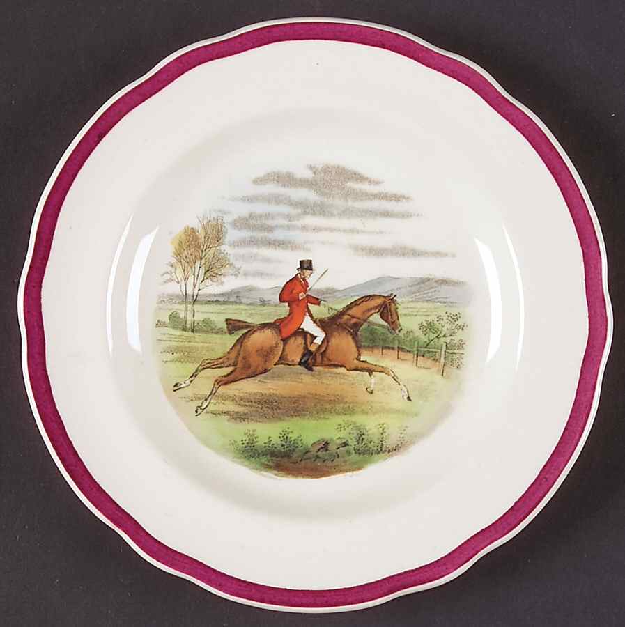 Herring Hunt The Hunt Red Small Bread & Butter Plate by Spode-1
