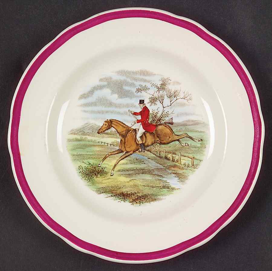 Herring Hunt The Hunt Red Small Bread & Butter Plate by Spode-1